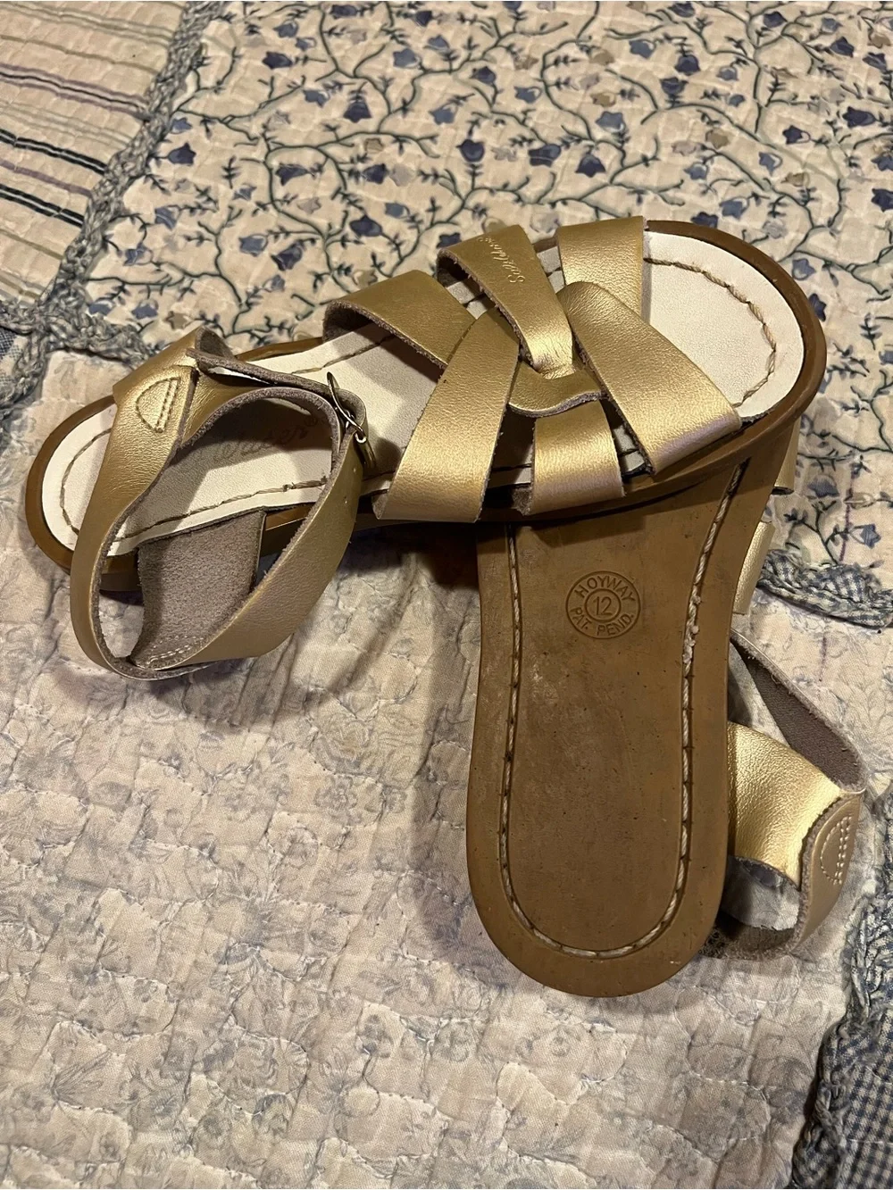 Salt Water Kids' Metallic Gold Strappy Sandals